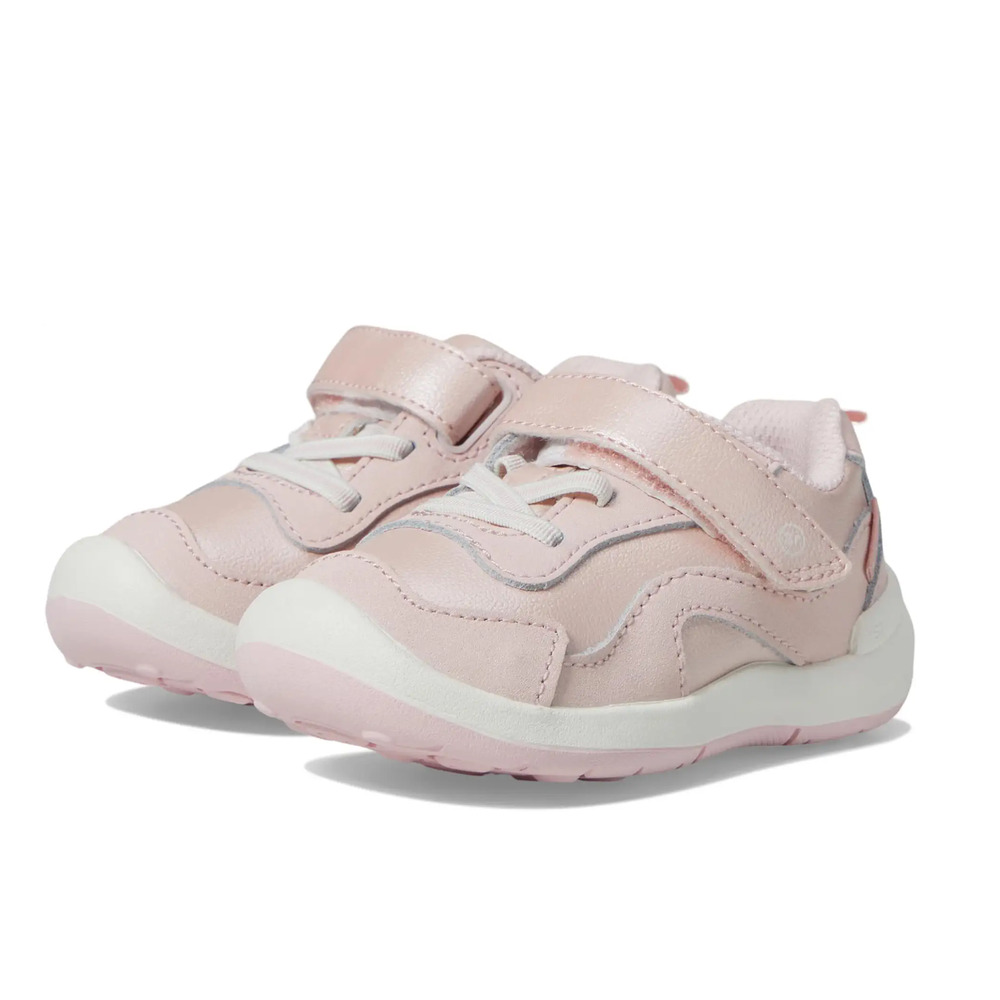 Stride Rite Girls Pink Leather & Mesh Sneakers